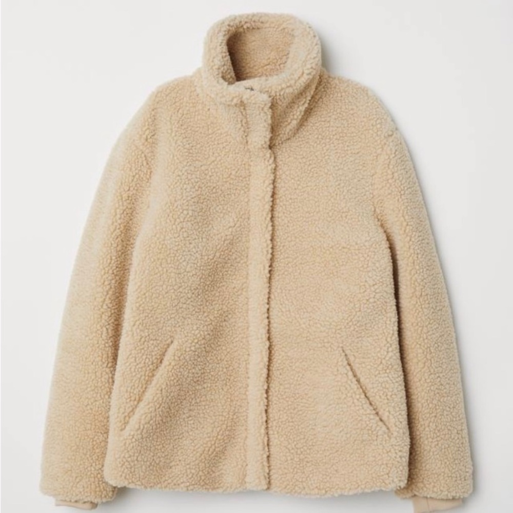 H&M Cream Teddy Sherpa Jacket